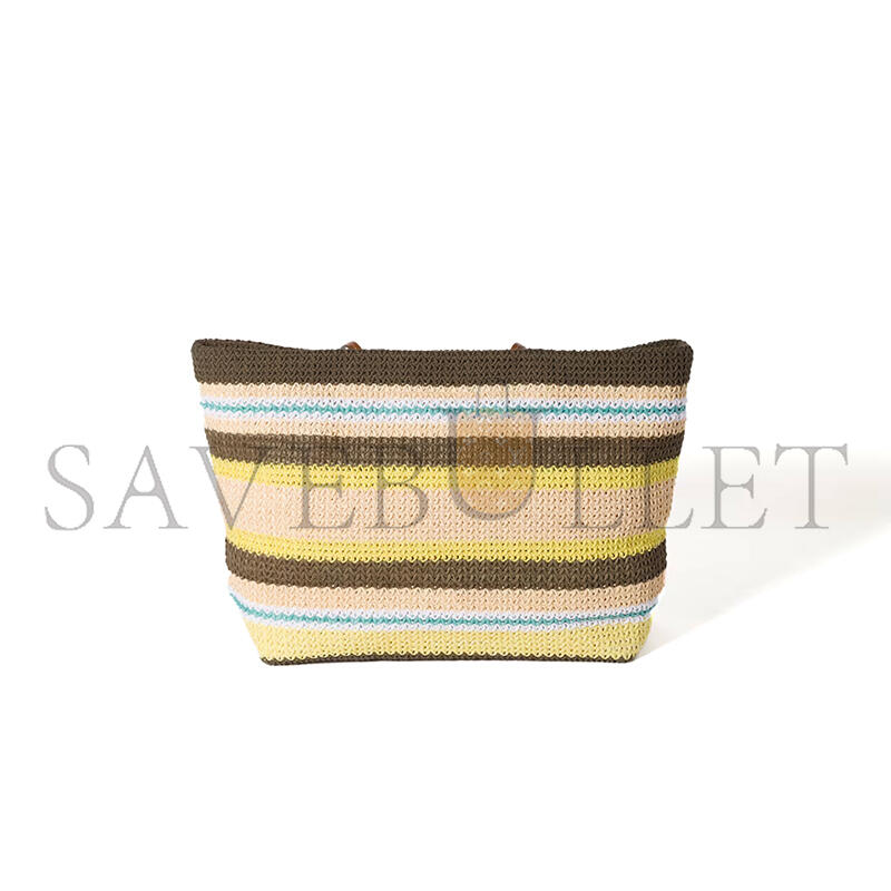 MIU MIU RAFFIA-EFFECT WOVEN TOTE BAG 5BG228 (40*34*16cm)